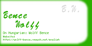 bence wolff business card